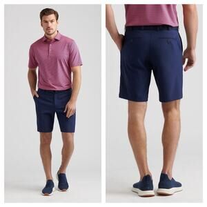 Peter Millar Mens Navy Salem Performance Polyester Shorts Golf Stretch - Size 36